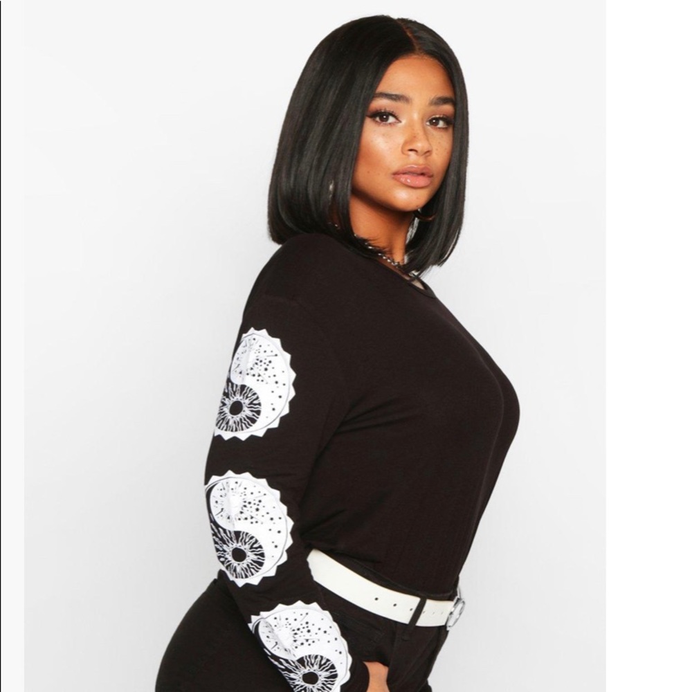 Plus Sun and Moon Ying Yang Longsleeve T-Shirt